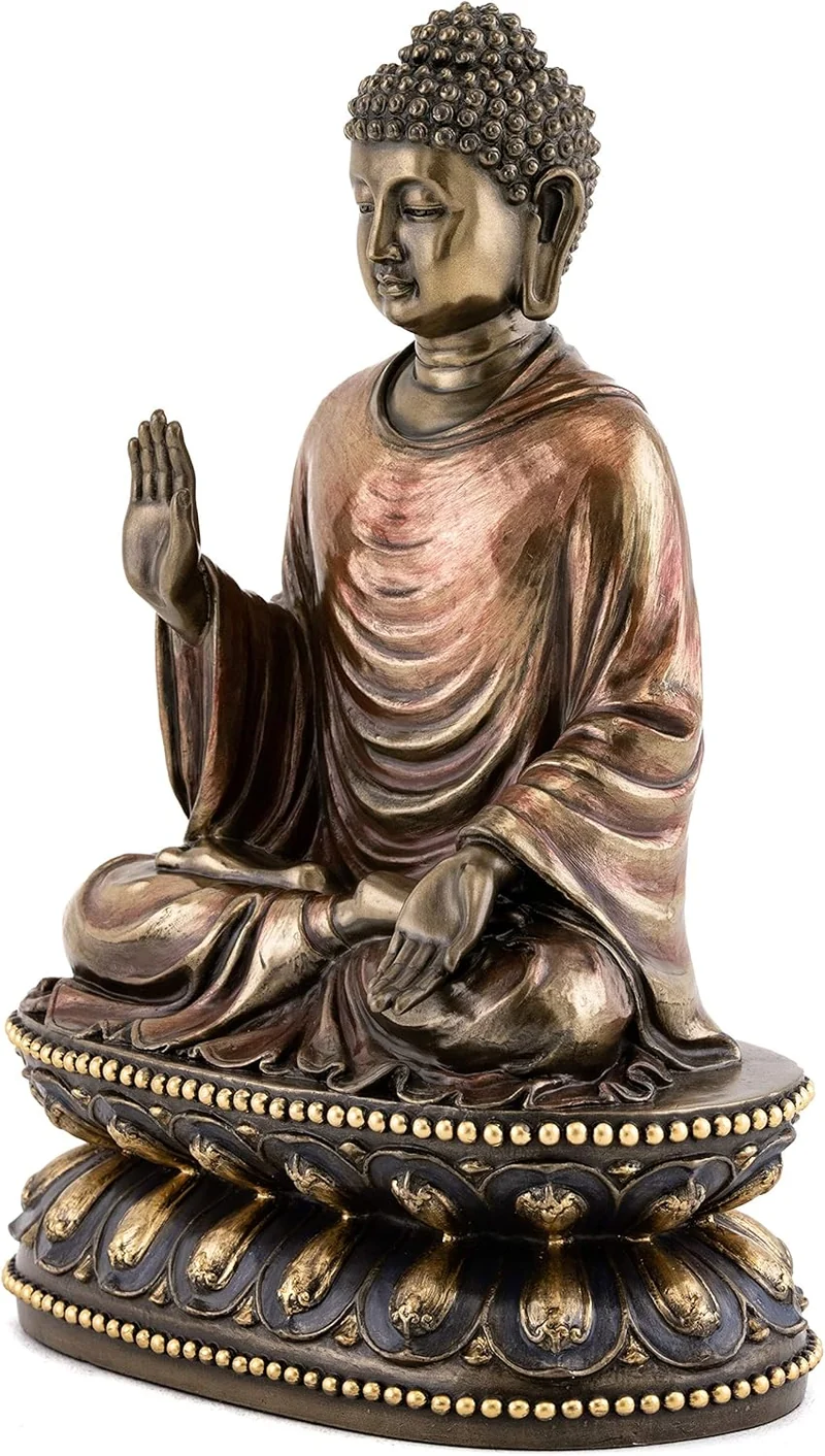 22,9 cm kalt gegossen Bronze Finish Regal Shakyamuni Buddha Statue