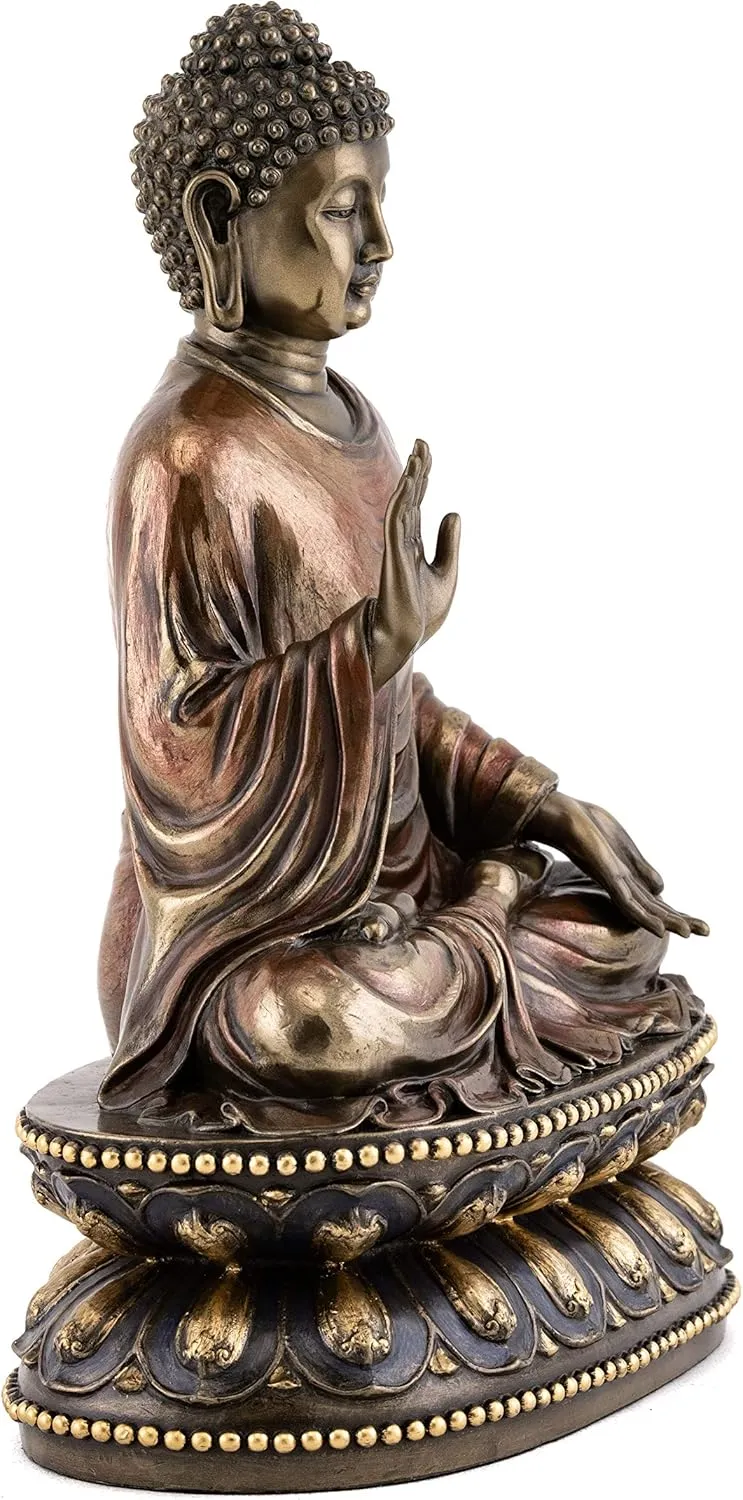 22,9 cm kalt gegossen Bronze Finish Regal Shakyamuni Buddha Statue