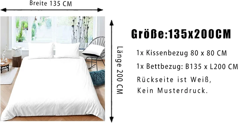 Loussiesd Küken Bettwäsche Set 135x200cm für Kinder Jungen Mädchen süsses 3D Huhn Betten Set Bauernh
