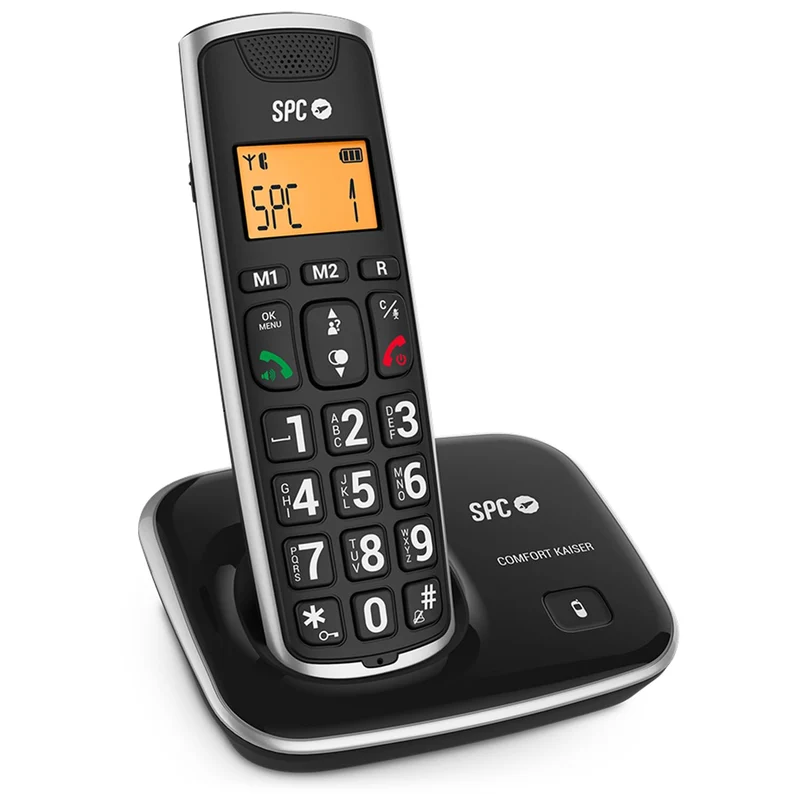 SPC Comfort Kaiser – Schnurloses Festnetztelefon für Senioren mit Tasten und Ziffern in XL–Grösse, v