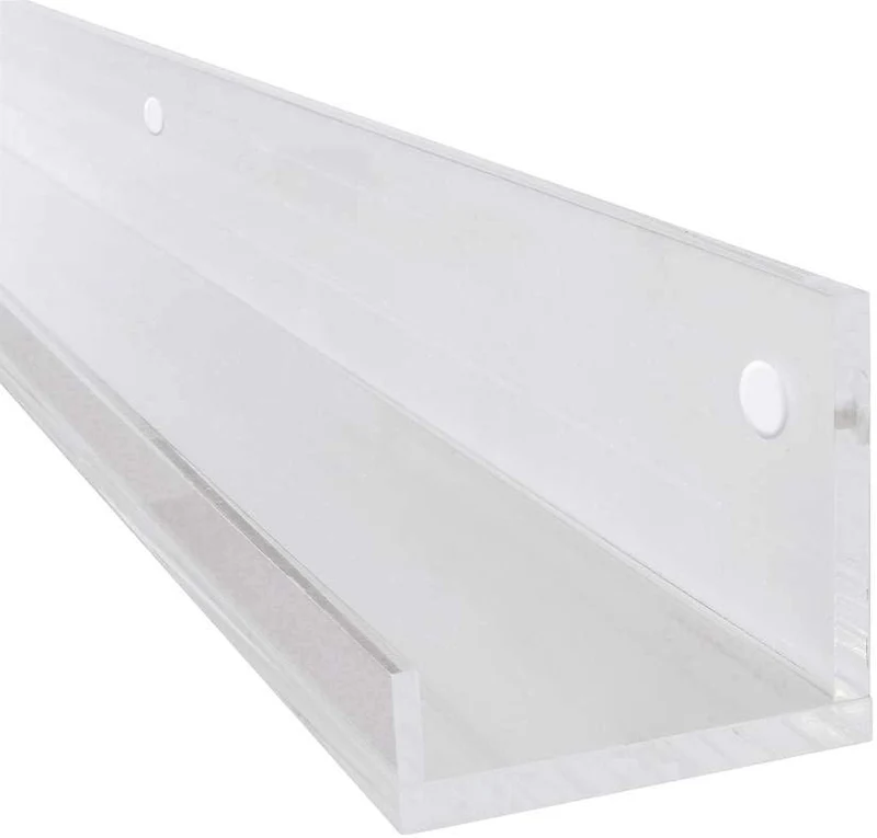 SIGEL GA111 Schmales Galerieboard / Regalboard / Ablageboard 50 cm, Acryl glasklar, 50 cm