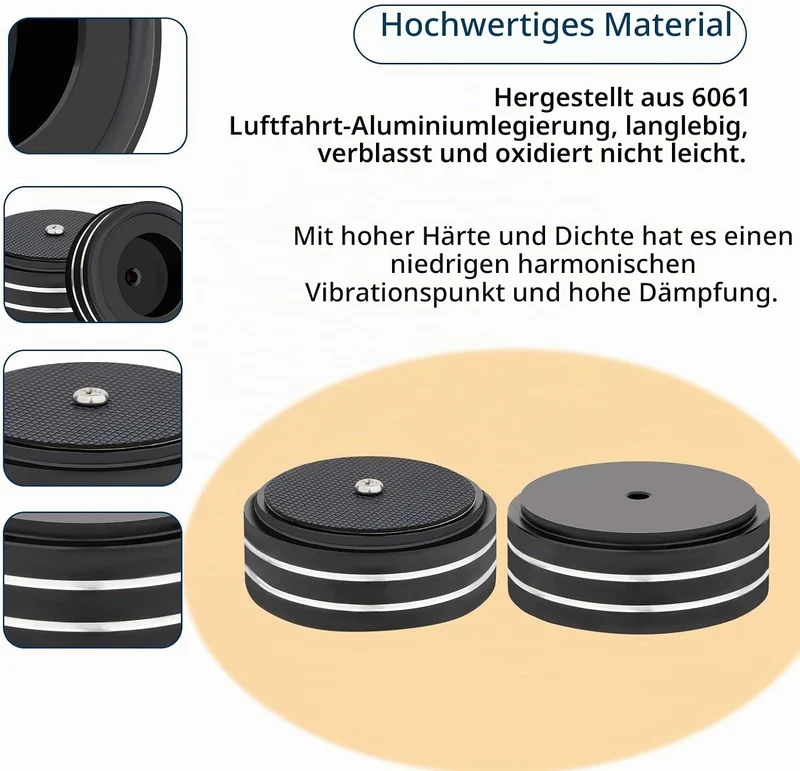 YuanYong Lautsprecher füsse 4 Stück 58x22mm HiFi Absorber füsse Lautsprecher-Isolationsfüsse subwoof