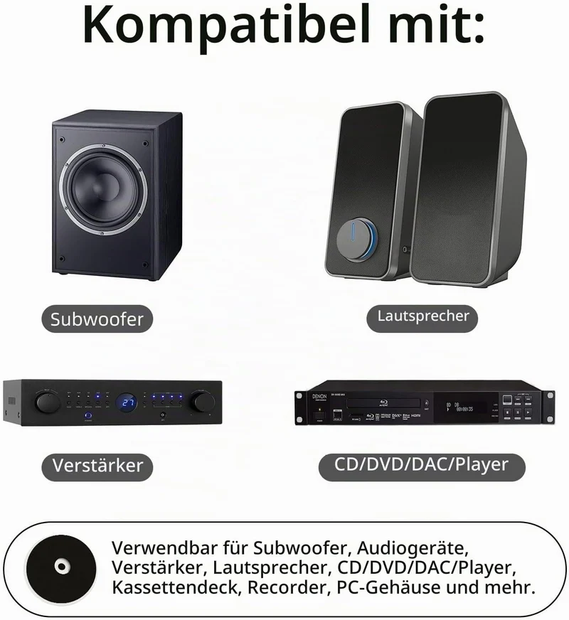 YuanYong Lautsprecher füsse 4 Stück 58x22mm HiFi Absorber füsse Lautsprecher-Isolationsfüsse subwoof