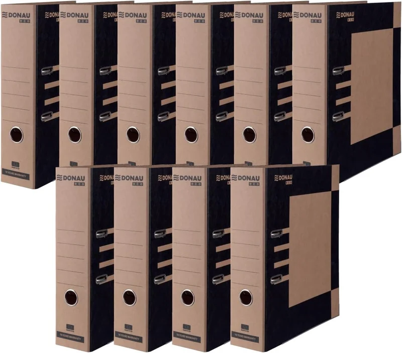 DONAU Premium Ordner ECO MAXI FSC / 10er Pack - 10 Stück/Breit/DIN A4 8 cm - 80 mm/Braun-Schwarz/gut
