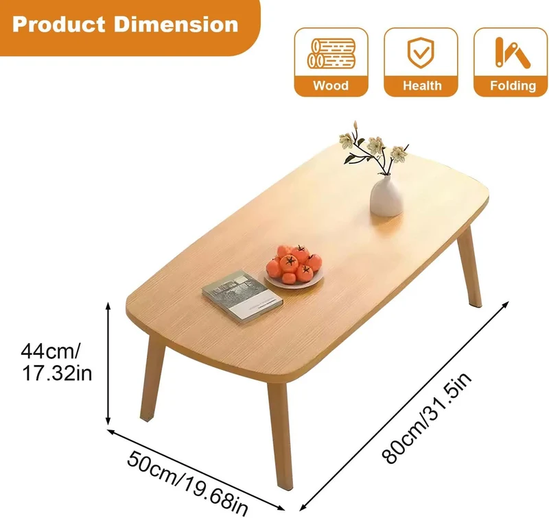 Couchtisch Klappbarer, Wohnzimmertisch Klein Holz, Tisch-Bein-Schnallendesign, Keine Montage erforde