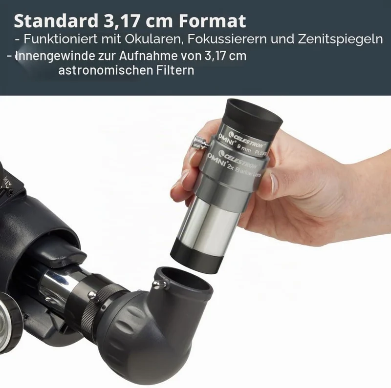 Celestron 93326 2 x 1,25'' Omni Barlowlinse Silber Single, Single