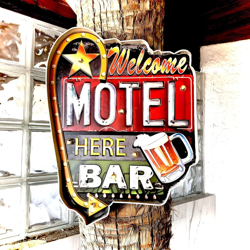 DiiliHiiri Leuchtschild Retro-Schild Wandschild im Vintage-Stil LED Schild Dekoschild Zubehör für Wo