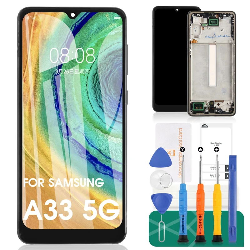 SRJTEK Incell Ersatz-Bildschirm für Samsung Galaxy A33 5G für Samsung A33 5G LCD-Display für SM-A336