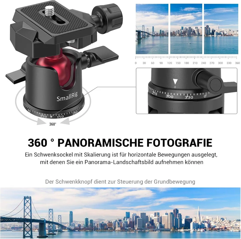 SMALLRIG Kamerastativ Leichtes Mini-Reisestativ aus Aluminium mit 1/4 Schraubbefestigung stativ für