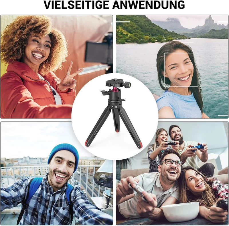 SMALLRIG Kamerastativ Leichtes Mini-Reisestativ aus Aluminium mit 1/4 Schraubbefestigung stativ für