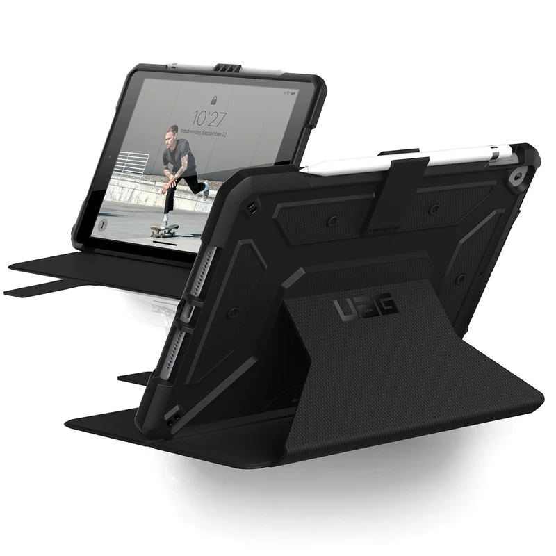 URBAN ARMOR GEAR Metropolis Hülle Apple iPad 10,2" (2020 & 2019) Schutzhülle (Wake/Sleep Funktion, A