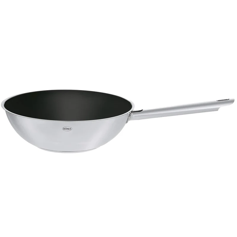 RÖSLE ELEGANCE Wokpfanne, Hochwertiger Edelstahlwok mit robuster Keramikversieglung ProCera, 28 cm,