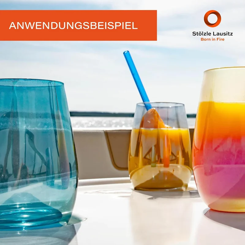 Stölzle Lausitz Longdrinkbecher Mirror Türkis / 6er Set Trinkgläser/Cocktailgläser/hochwertiges Long