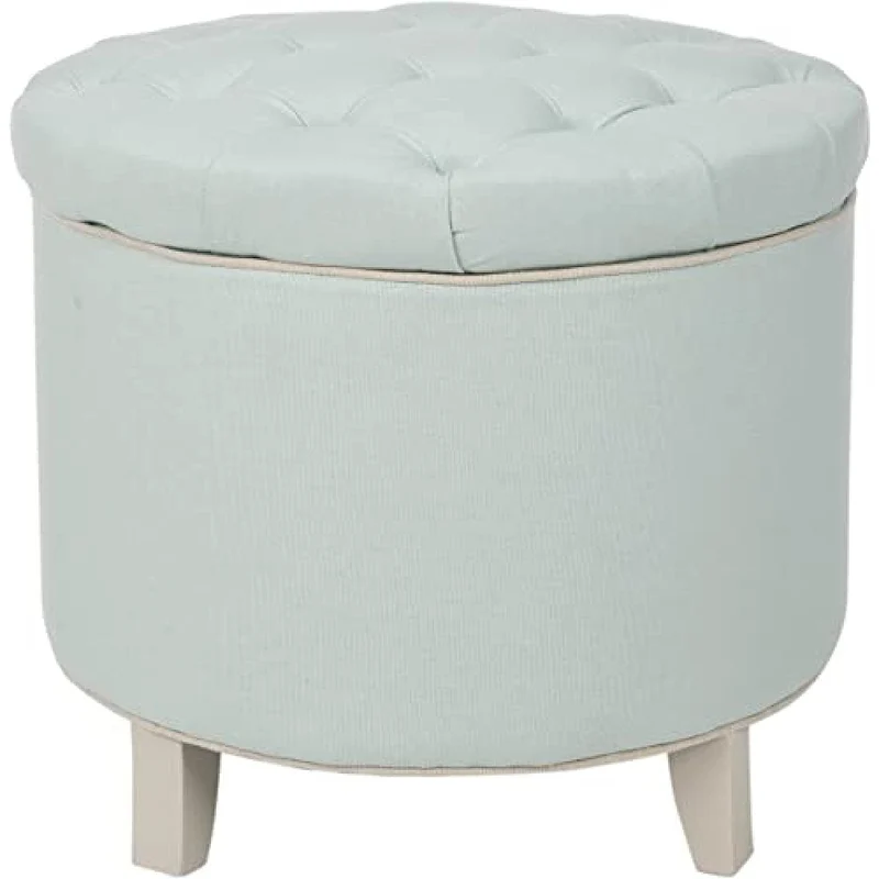 SAFAVIEH Gepolstert Hocker, Rotkehlchen-Ei-Blau, 55 X 55 X 50, Blau