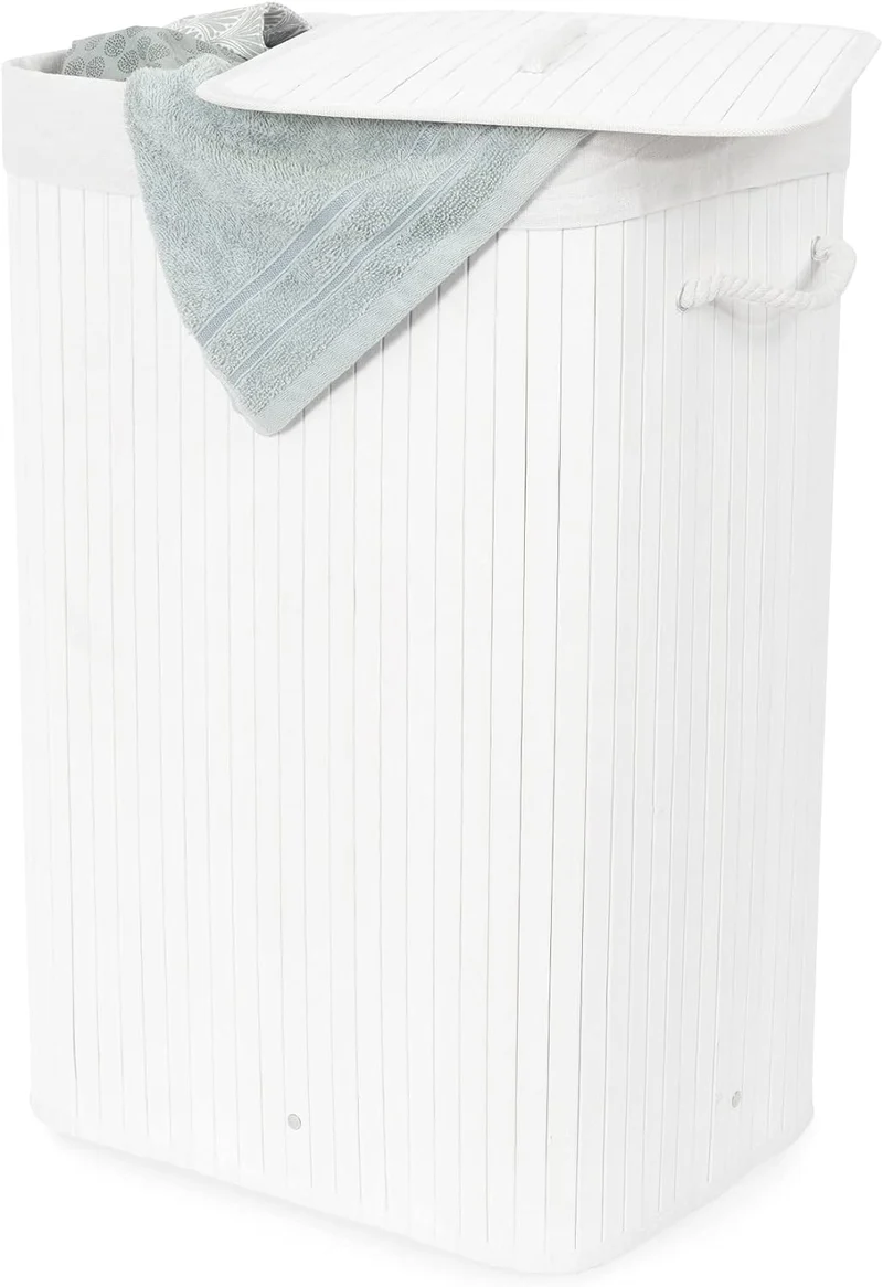 Compactor Wäschekorb Weiss 40 x 30 x H.60 cm Weiss Klassisch, Weiss Klassisch