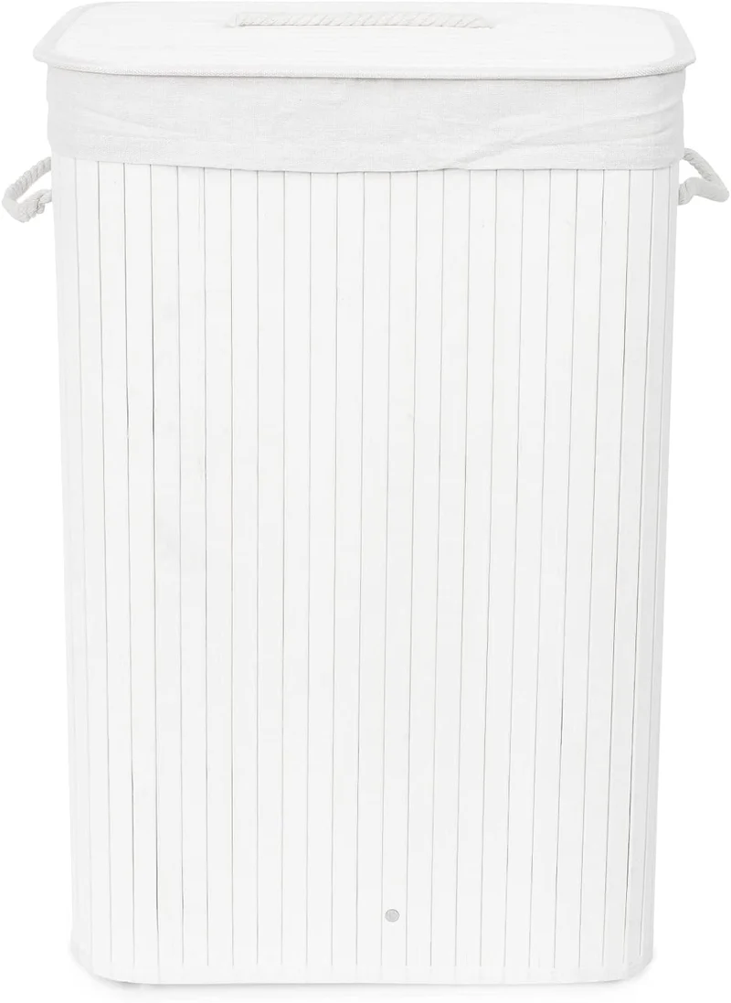 Compactor Wäschekorb Weiss 40 x 30 x H.60 cm Weiss Klassisch, Weiss Klassisch