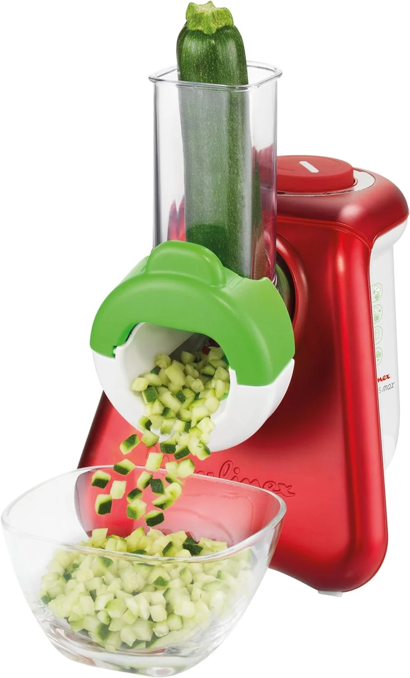 Moulinex DJ8115 Elektrisches Schnitzelwerk | Fresh Express Max Zerkleinerer | 5 Trommeleinsätze Würf
