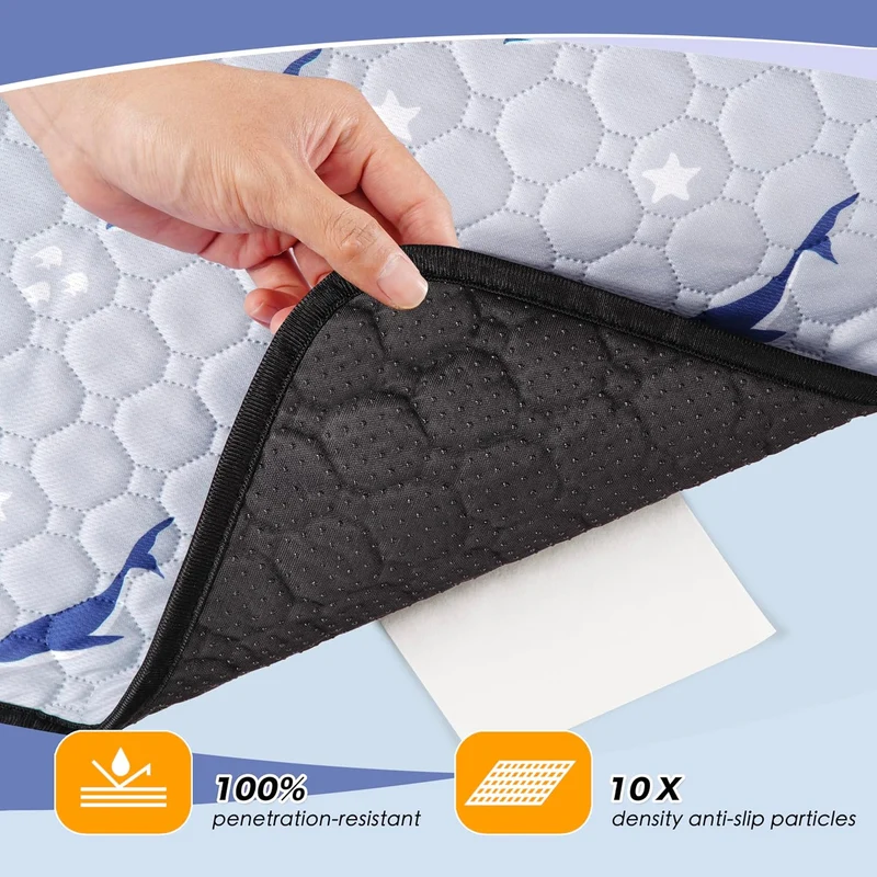 Welpenunterlagen waschbar, wasserdicht, 82 x 132 cm, 2er-Pack, Delfin Delfin-muster 82x132cm(2er-Pac