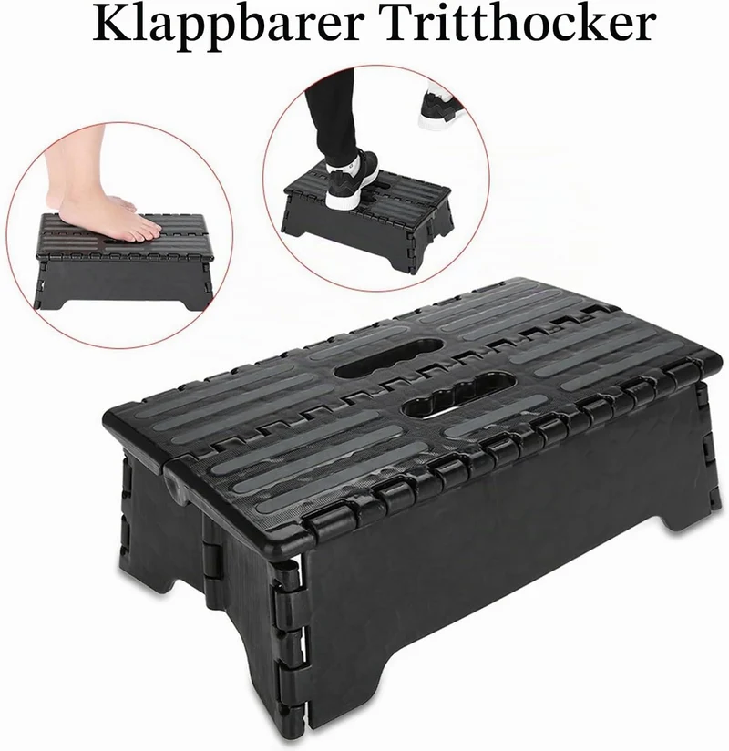 Faltbare Einzelne Trittstufe, 37,8 x 21,6 x 13 cm für ältere Menschen und Behinderte, tragbarer Hock