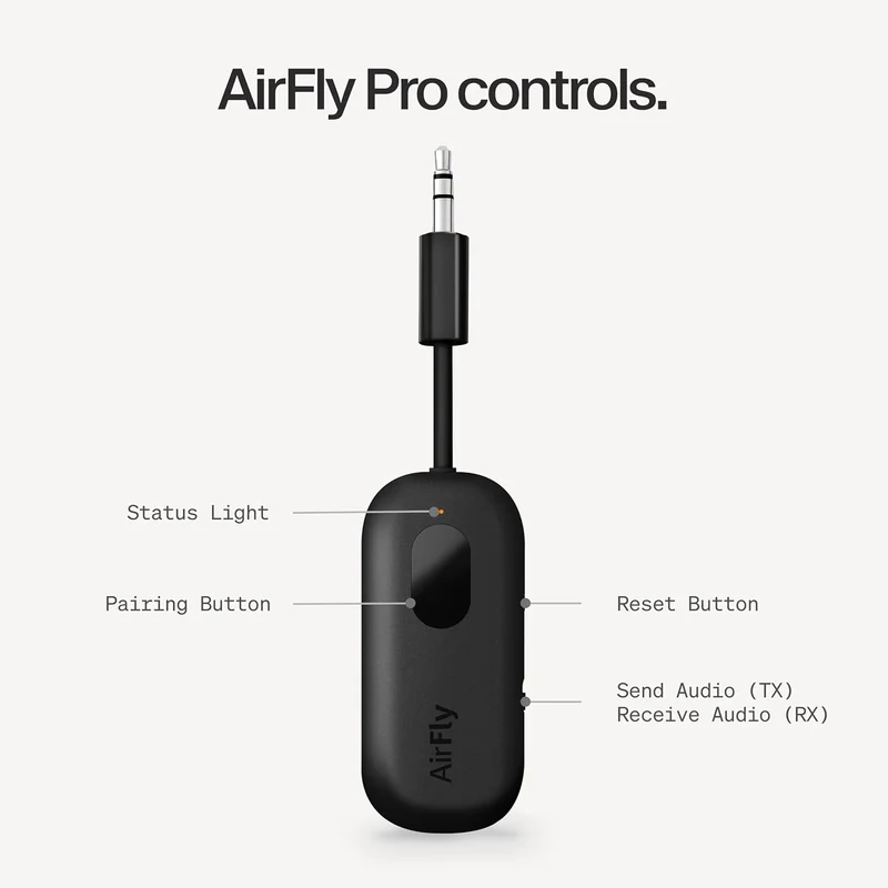 Twelve South AirFly Pro Bluetooth Wireless Audio Transmitter/Receiver für bis zu 2 AirPods/Wireless