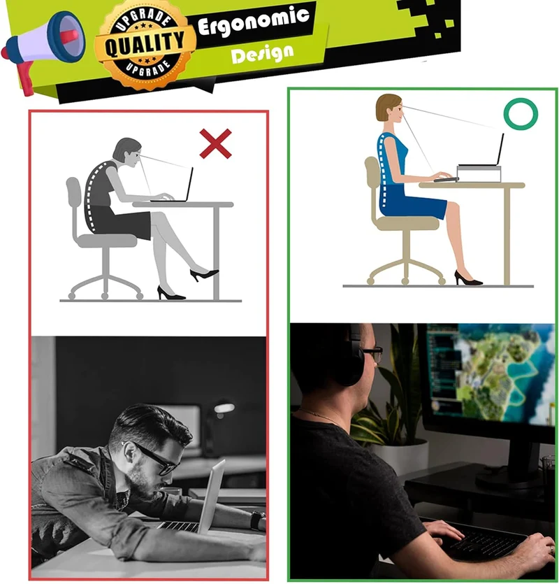 ETHU Dual-Monitor-Ständer, Doppelmonitor-Riser für Länge und Winkel verstellbarer Desktop-Monitor-Re