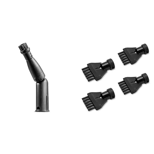 Kärcher 2.863-159.0 Dampf Turbobuerste, Schwarz & Original Fugenbürstenset mit 4 Bürsten für Dampfre