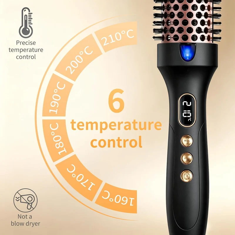 Thermobürste, Thermal Brush Ionische Lockenbürste Erhitzt zur Erzeugung Natürlicher Locken, Dual Spa