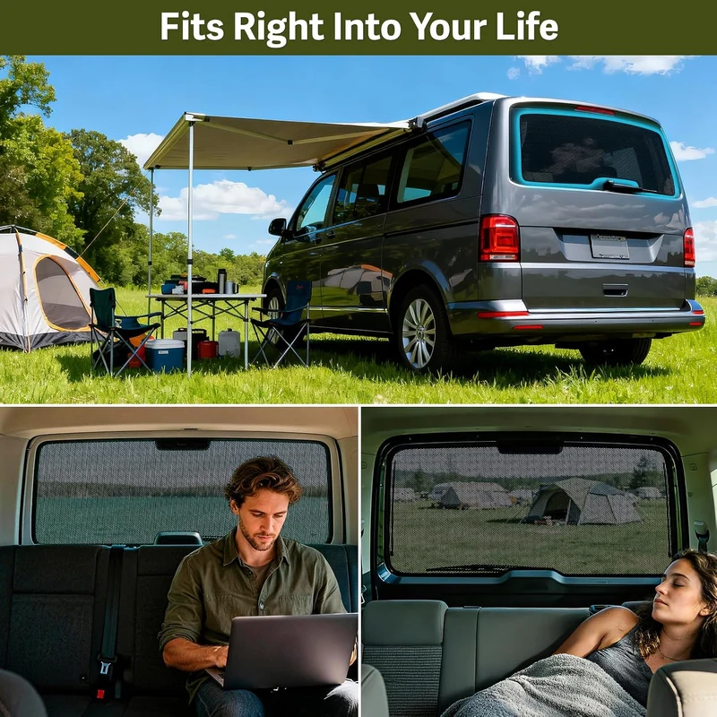 ZATOOTO Sonnenschutz für VW T5 T6 Heckscheibe,Laderaumschutz,Camping für VW für T5 T6, für VW für T5