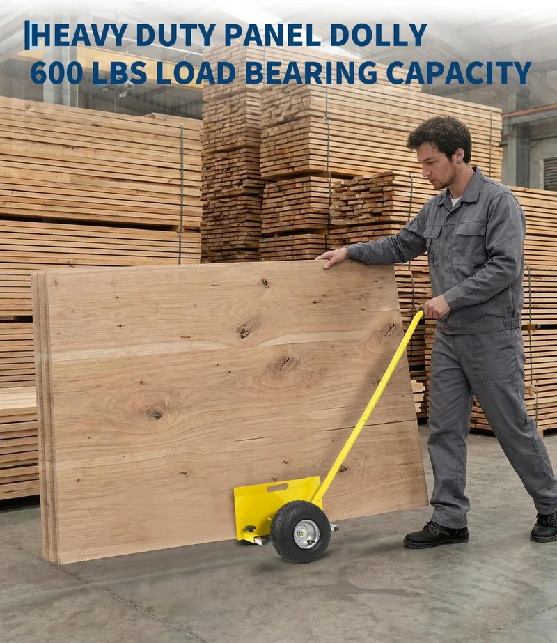 Schwerlast-Plattenroller (Panel Dolly) 300 kg – Trockenbauwagen mit verlängertem Griff, verstellbare