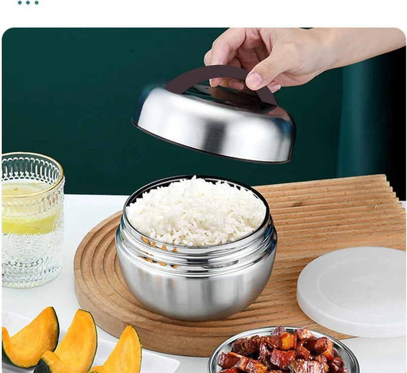 Lunch-Bento-Box,Edelstahl-Isolierung, auslaufsicher, Bento-Lunchbox, 4 Schichten, stapelbar, tragbar