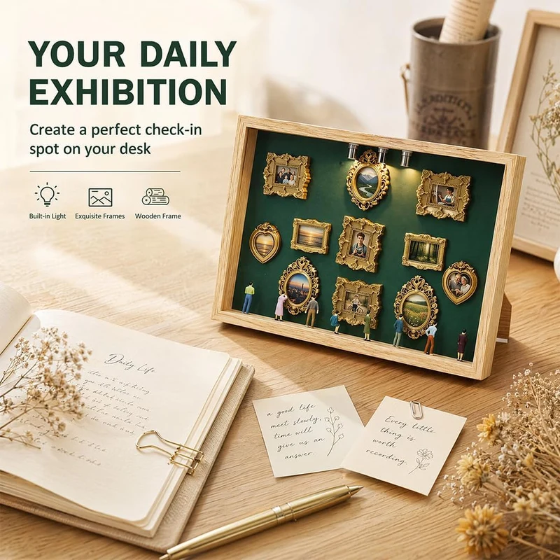 DIY Mini Museum Silhouette Box,Neu Kreatives Erinnerungsdisplay Kit,Minis Vintage Bilderrahmen Mit G
