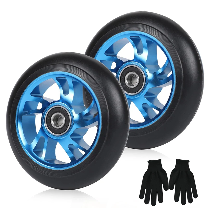 DBREAKS Stunt Scooter Rollen 100mm, 2 Stück Scooter Ersatzräder Blau 100mm Blau, 100mm Blau