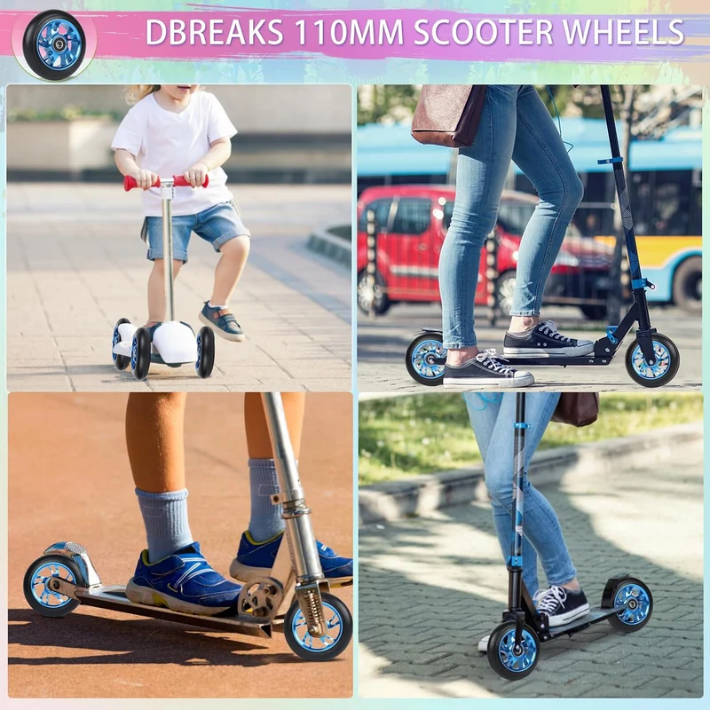 DBREAKS Stunt Scooter Rollen 100mm, 2 Stück Scooter Ersatzräder Blau 100mm Blau, 100mm Blau