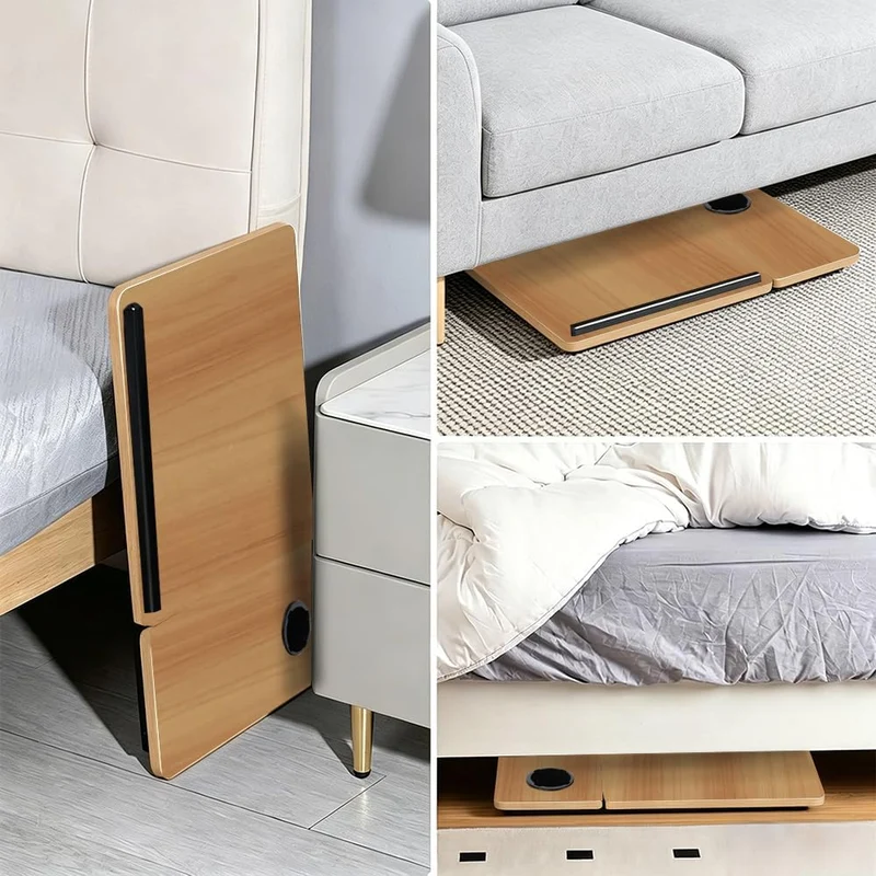 Laptoptisch für Bett, höhenverstellbarer Betttisch für Sofa 56x33x25cm Nussbaum, Nussbaum