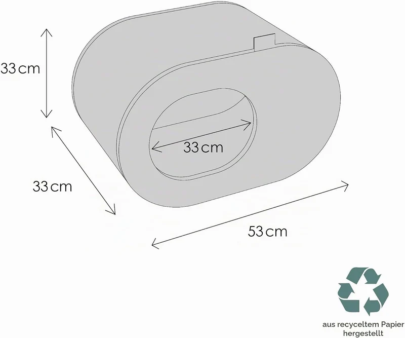 LucyBalu® PAPERCAVE Katzenhöhle aus Kratzpappe – Weiss Natur, Natur