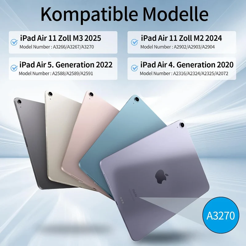 Tastatur hülle für iPad Air 11 Zoll (M4/M3/M2) 2026/2025/2024 Hellgrün, Hellgrün