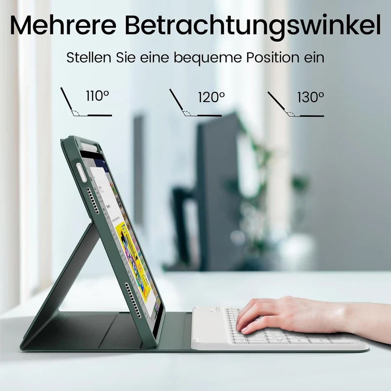 Tastatur hülle für iPad Air 11 Zoll (M4/M3/M2) 2026/2025/2024 Hellgrün, Hellgrün
