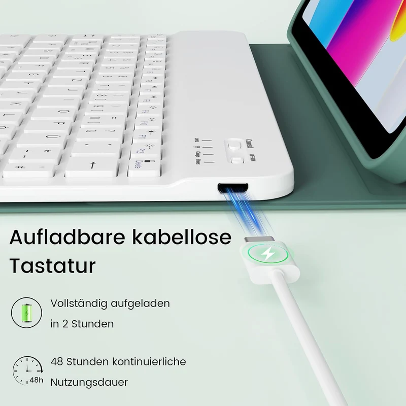 Tastatur hülle für iPad Air 11 Zoll (M4/M3/M2) 2026/2025/2024 Hellgrün, Hellgrün