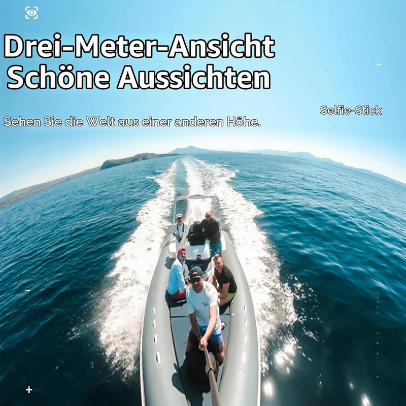 3 Meter Selfie Stick Invisible für Actionkamera, Camnoon Kohlefaser Verstellbare Verlängerung 262G m
