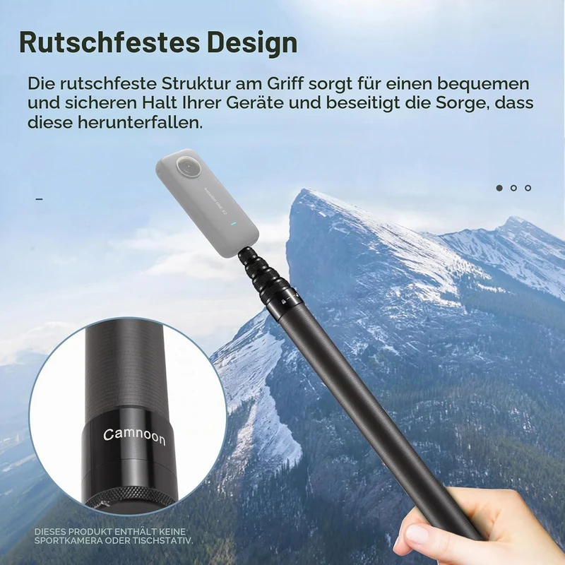 3 Meter Selfie Stick Invisible für Actionkamera, Camnoon Kohlefaser Verstellbare Verlängerung 262G m
