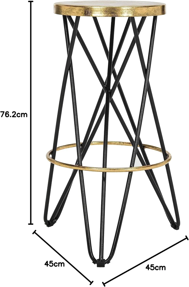 SAFAVIEH Modern Bar & Thekenhocker, Schwarz und Gold Schwarz / Goldfarben, Schwarz / Goldfarben