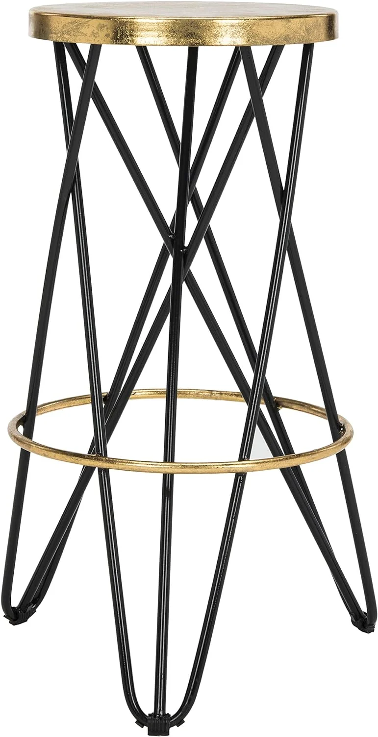 SAFAVIEH Modern Bar & Thekenhocker, Schwarz und Gold Schwarz / Goldfarben, Schwarz / Goldfarben