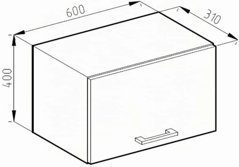 Vicco Hängeschrank R-Line, Goldkraft Eiche/Anthrazit, 60 cm J-Shape, flach Goldkraft Eiche Hängeschr