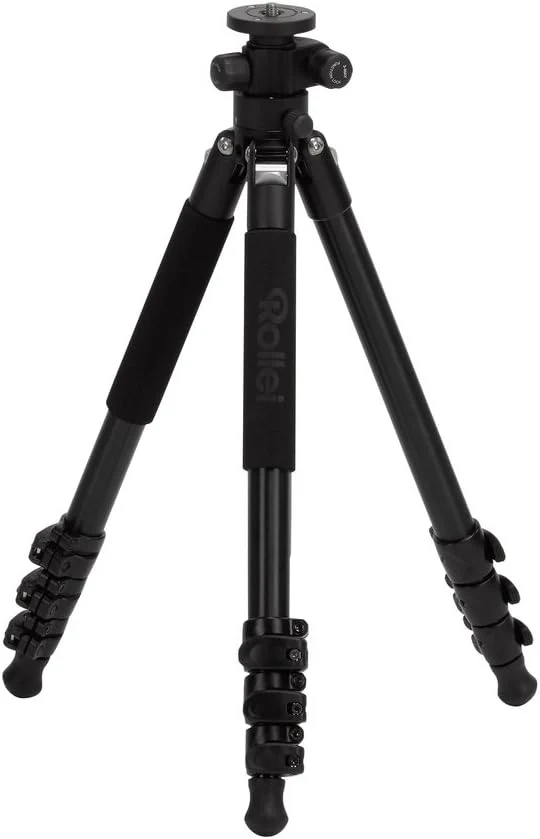 Rollei Rock Solid Gamma 180 Aluminium - Professionelles Stativ mit Dreh und schwenkbarer Mittelsäule