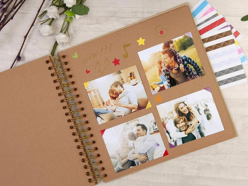 DIY Scrapbook Fotoalbum Hardcover Kraft blanko Seite Hochzeit Jubiläum Fotoalbum Familie Scrapbook 1