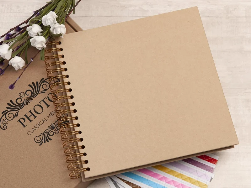 DIY Scrapbook Fotoalbum Hardcover Kraft blanko Seite Hochzeit Jubiläum Fotoalbum Familie Scrapbook 1