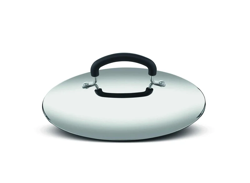 Lagostina Praktischer Deckel aus gelochtem Glas und Stahlrand, transparent, Durchmesser 20 cm