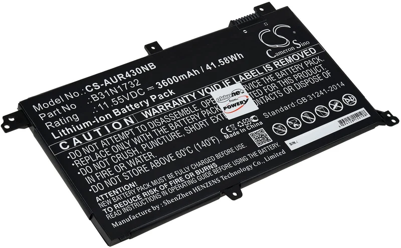 Akku für Laptop Asus V430FA, 11,55V, Li-Ion