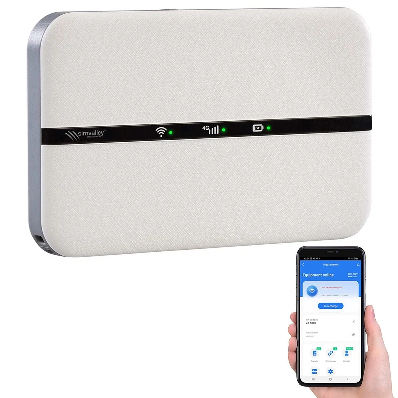 simvalley MOBILE Mobiler WLAN Router: Mobiler 4G/LTE-Router im Kreditkartenformat, bis 150 Mbit/s, A