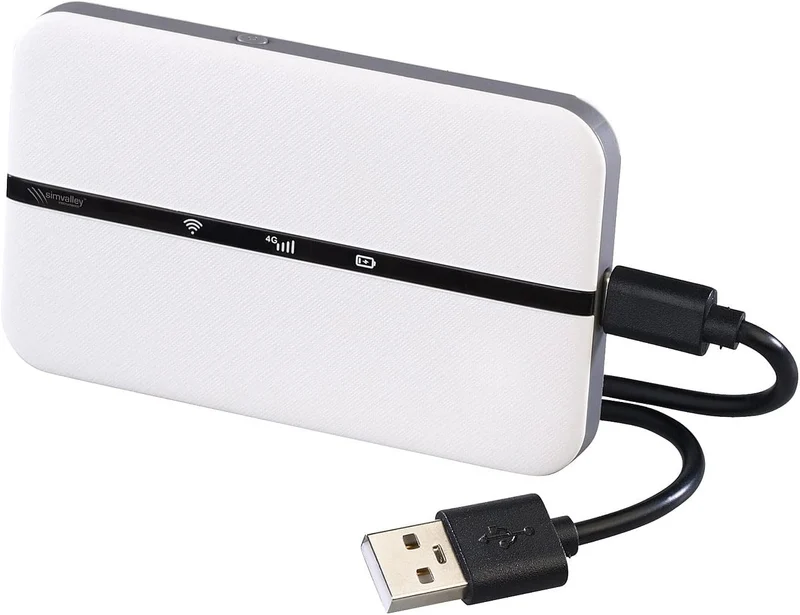 simvalley MOBILE Mobiler WLAN Router: Mobiler 4G/LTE-Router im Kreditkartenformat, bis 150 Mbit/s, A